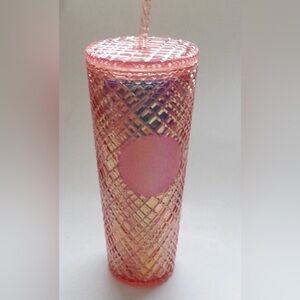 Starbucks 2021 Rose Gold Winter Holiday Jeweled Tumbler Cold Cup 24oz